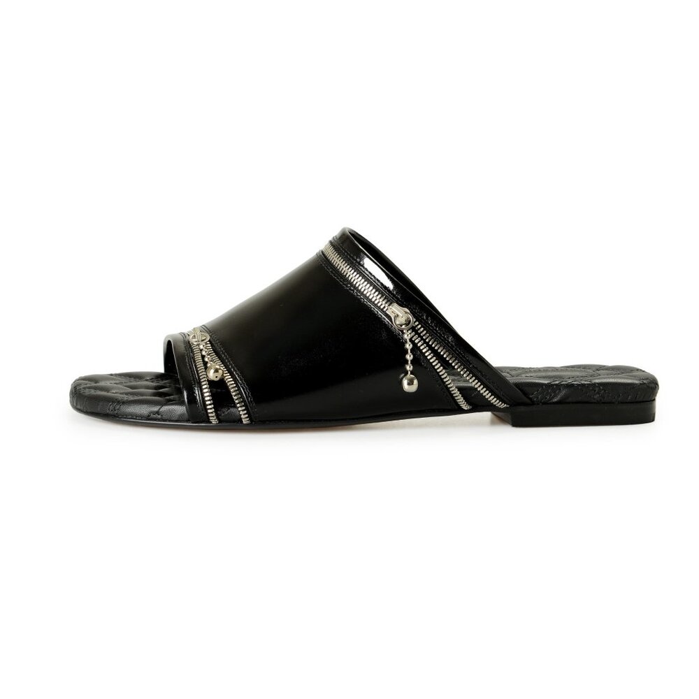 Burberry Women's Zip Sandal With Kitten Heel Leather Slides Shoes US 6 EUR 36 - Picture 2 of 8